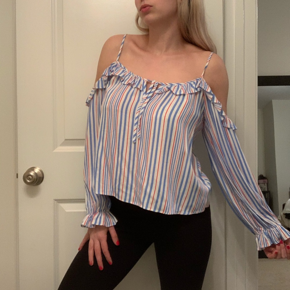 red/blue/white forever 21 top